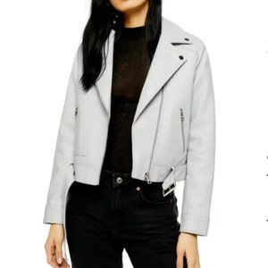 Top shop  gray fake leather jacket